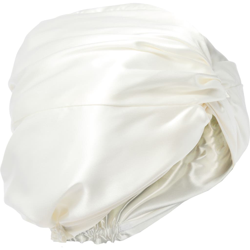 BLISSY Mulberry Silk Hair Bonnet in White at Nordstrom Rack