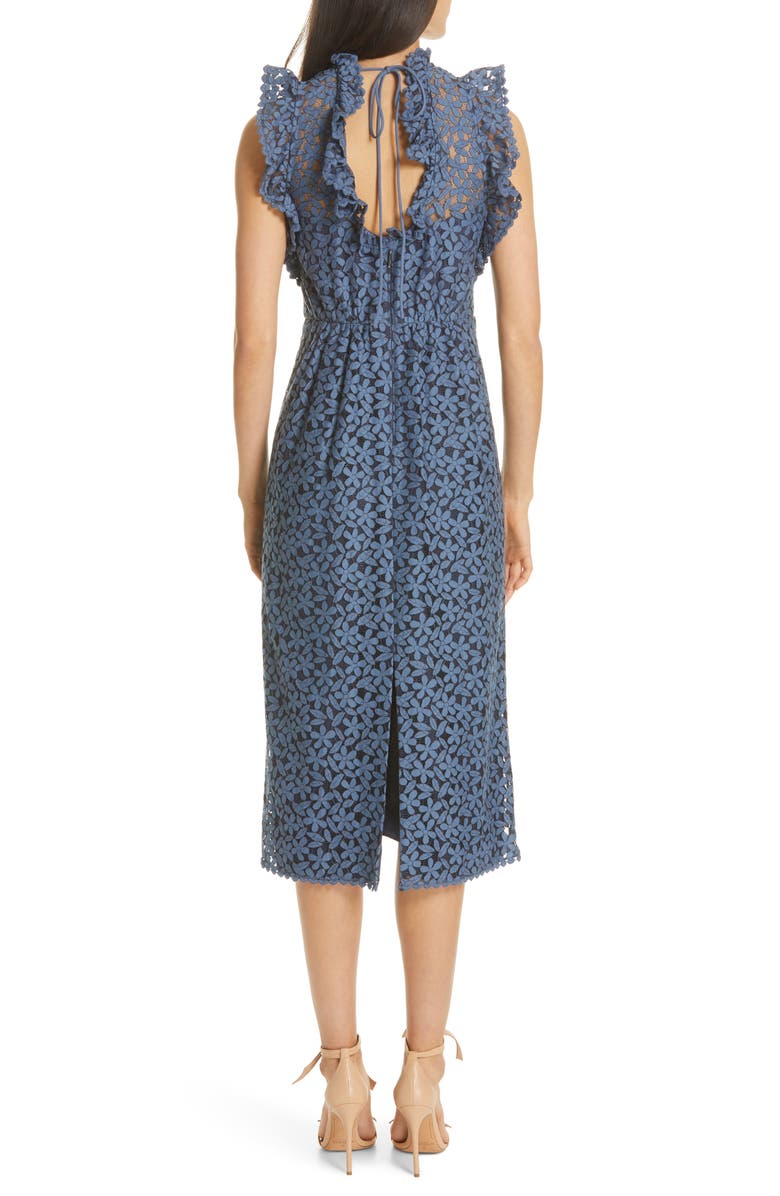 Kate Spade New York flora lace ruffle dress, Alternate, color, 