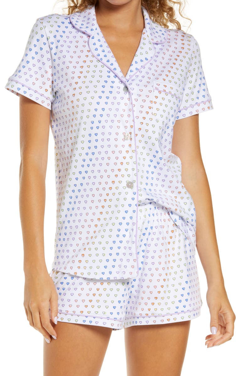 Roller Rabbit Disco Hearts Polo Short Pajamas, Main, color, 