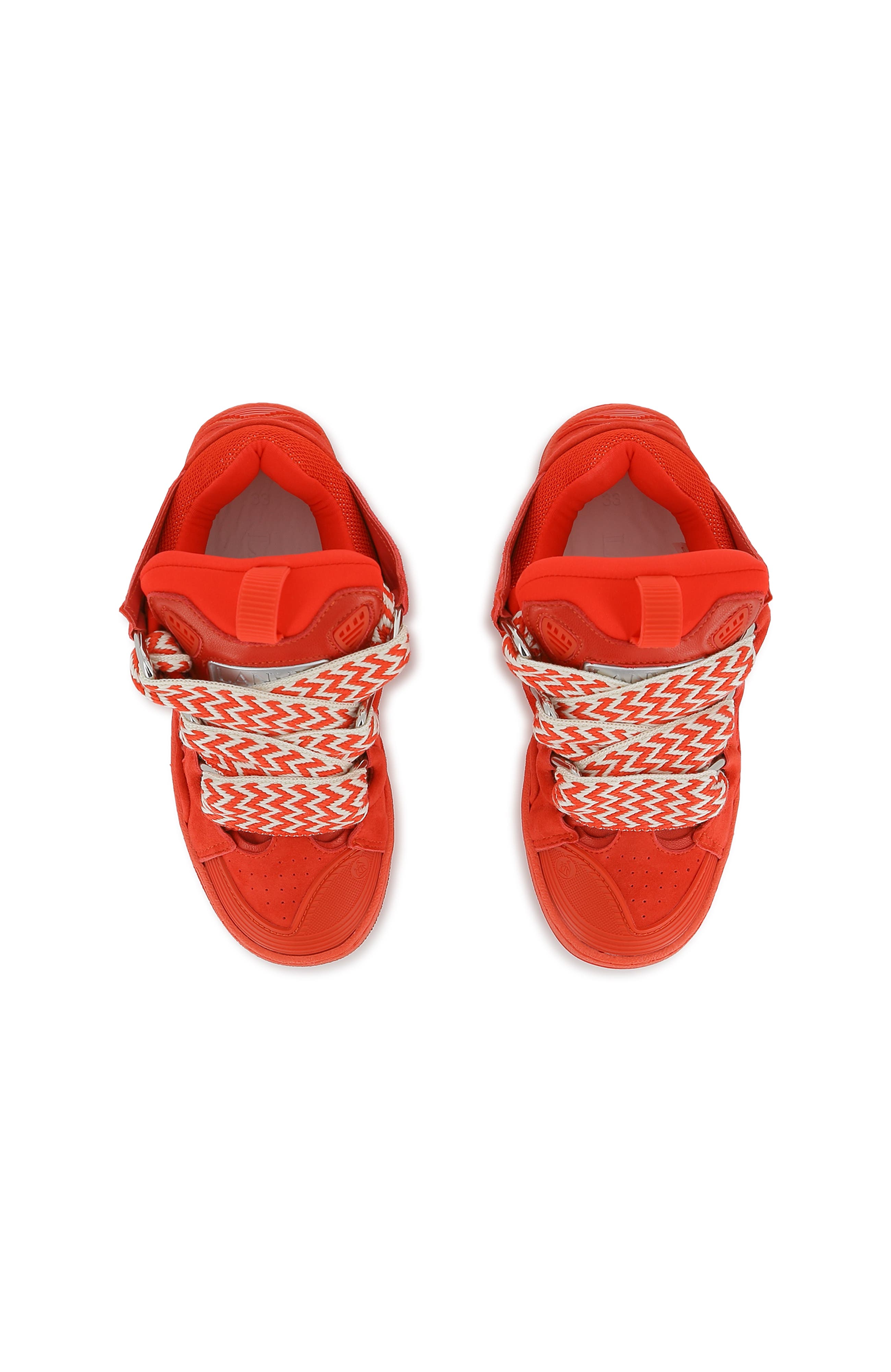 Lanvin Kids Curb Sneakers With Laces, Alternate, color, Red