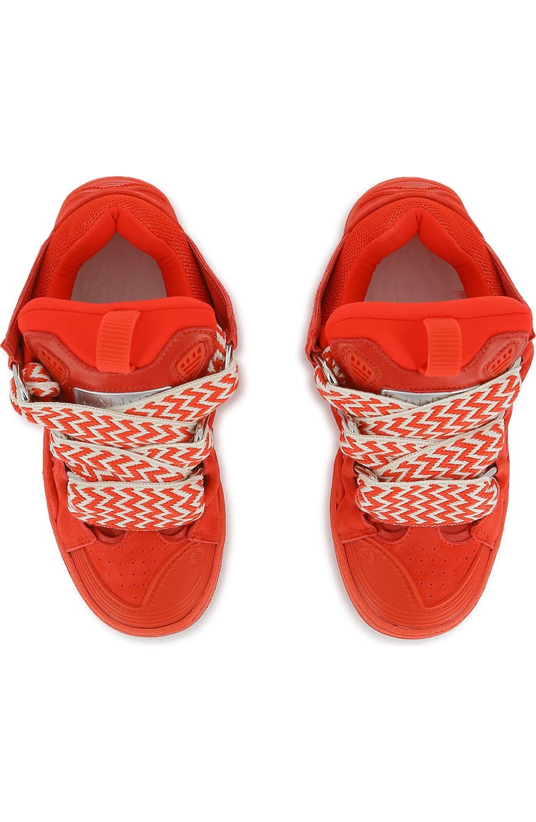 Lanvin Kids Curb Sneakers With Laces, Alternate, color, Red