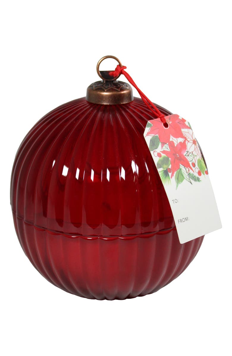 SAND AND FOG Apple Spice Glass Ornament Candle, Main, color,