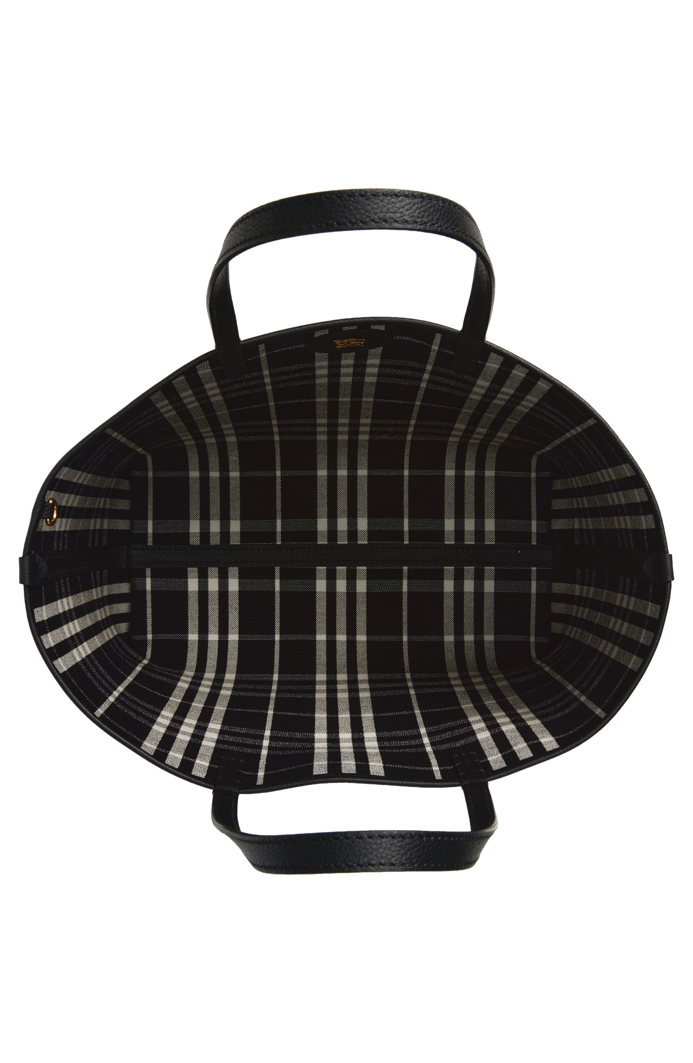 Burberry Medium Bloomsbury Leather & Canvas Reversible Tote, Alternate, color, Black/ Black Calico