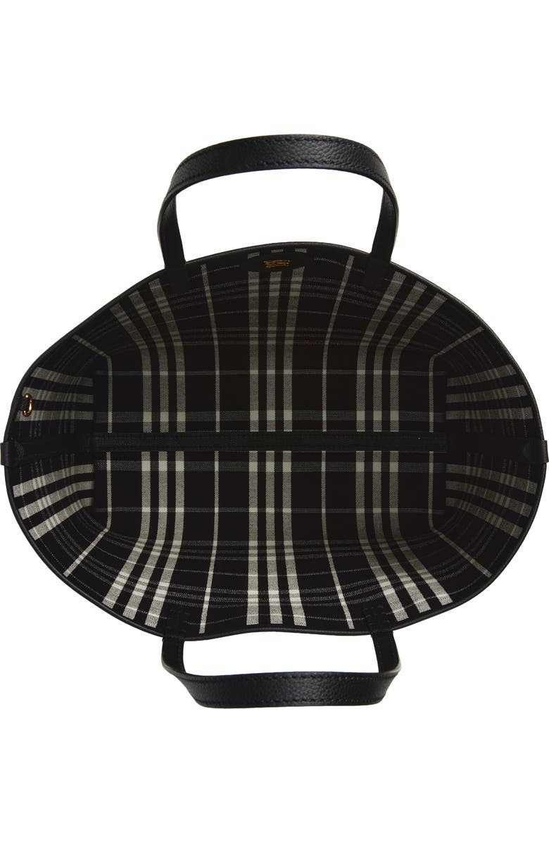 Burberry Medium Bloomsbury Leather & Canvas Reversible Tote, Alternate, color, Black/ Black Calico
