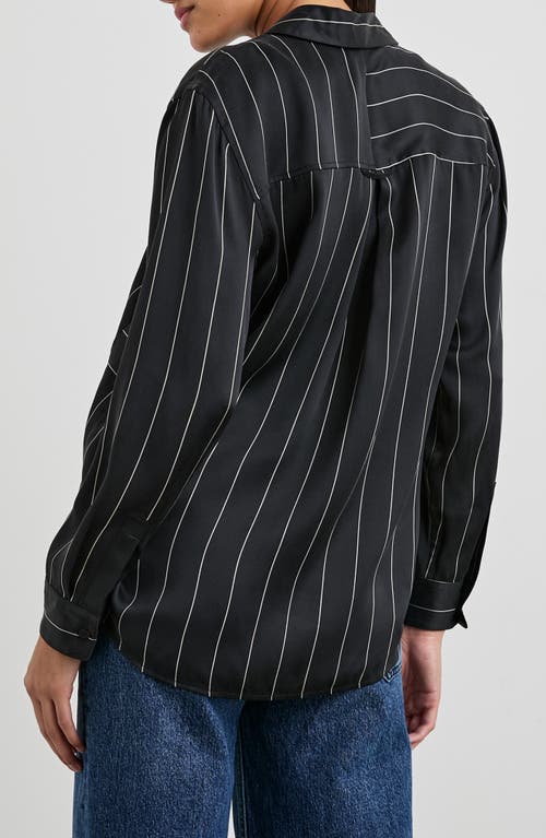 Rails Spencer Stripe Silk Shirt In Ink Stripe