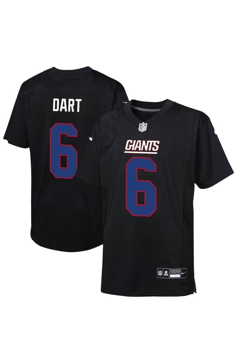 Nike Youth Nike Jaxson Dart Carbon Black New York Giants Fashion Game Jersey, Alternate, color, Black