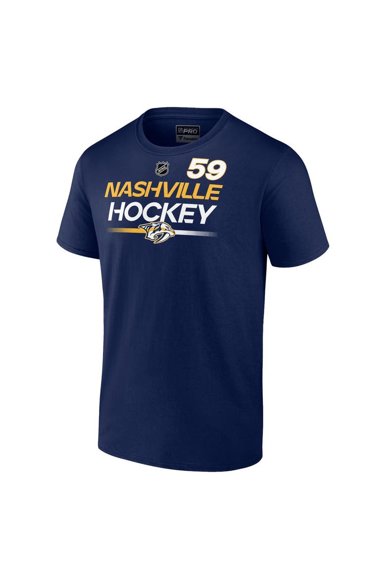Men's Fanatics Branded Roman Josi Navy Nashville Predators Authentic Pro Prime Name & Number T-Shirt, Alternate, color, Navy