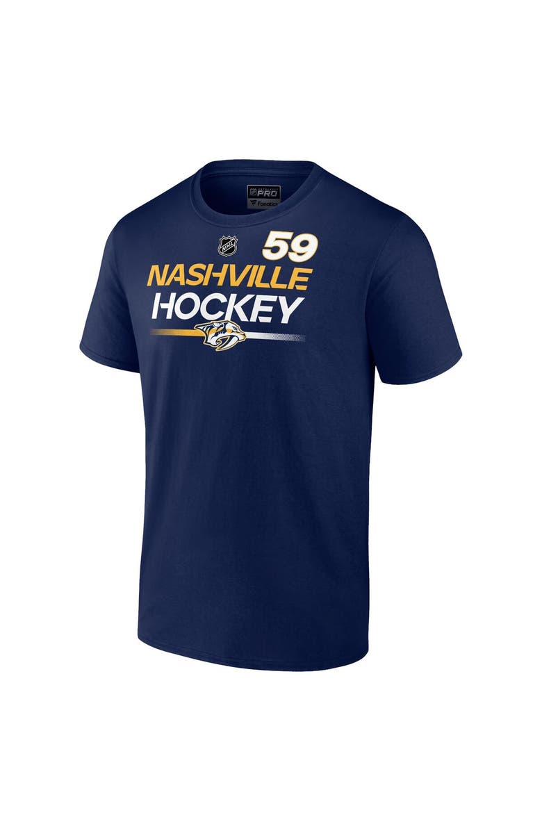 FANATICS Men's Fanatics Branded Roman Josi Navy Nashville Predators Authentic Pro Prime Name & Number T-Shirt, Alternate, color, Navy