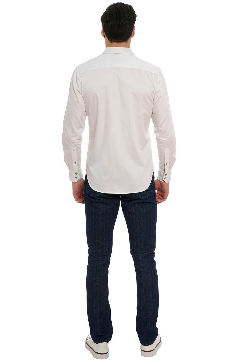 Robert Graham Made to Measure Beer Print Stretch Cotton Button-Up Shirt, Alternate, color, 