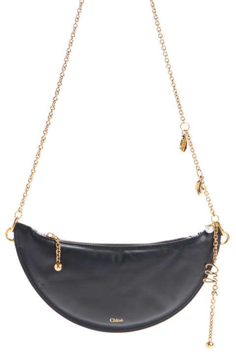 Mini Icons Leather Half Moon Crossbody Bag