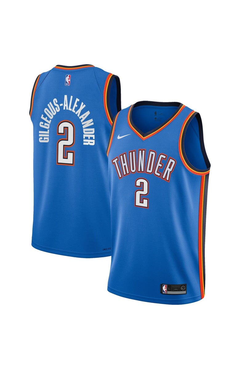 Nike Youth Nike Shai Gilgeous-Alexander Blue Oklahoma City Thunder 2021/22 Swingman Jersey - Icon Edition, Main, color,
