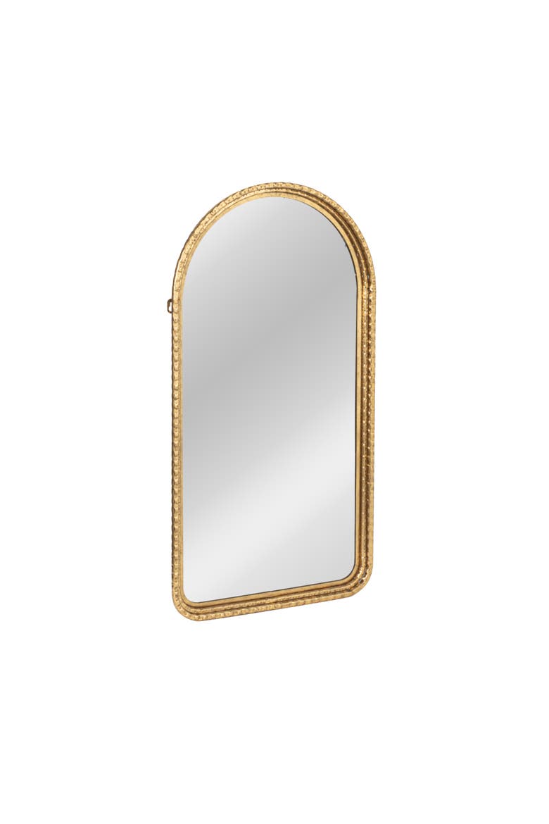 Decorative Arched Metal Wall Mirror, Gold, Main, color, Gold