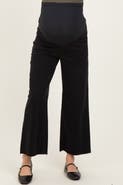 PinkBlush Raw Hem Crop Wide Leg Maternity Jeans