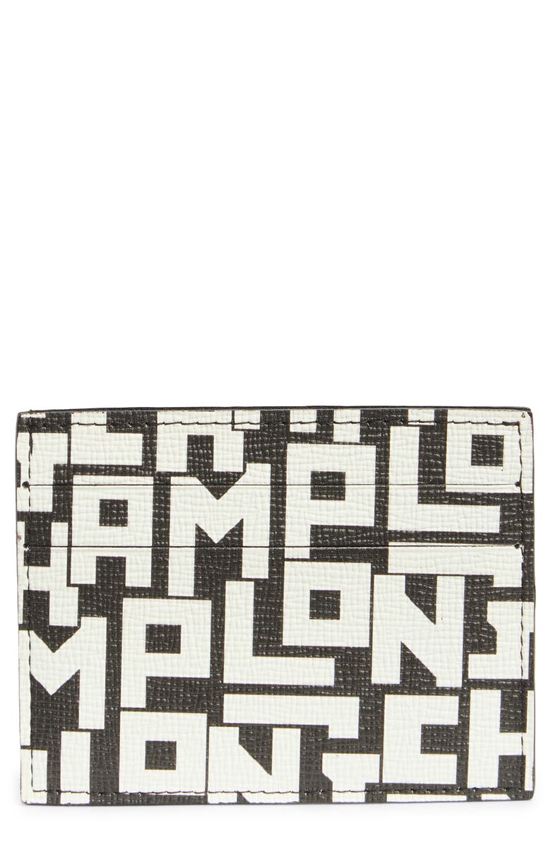 Longchamp Logo Print Cardholder, Main, color, Black/ White