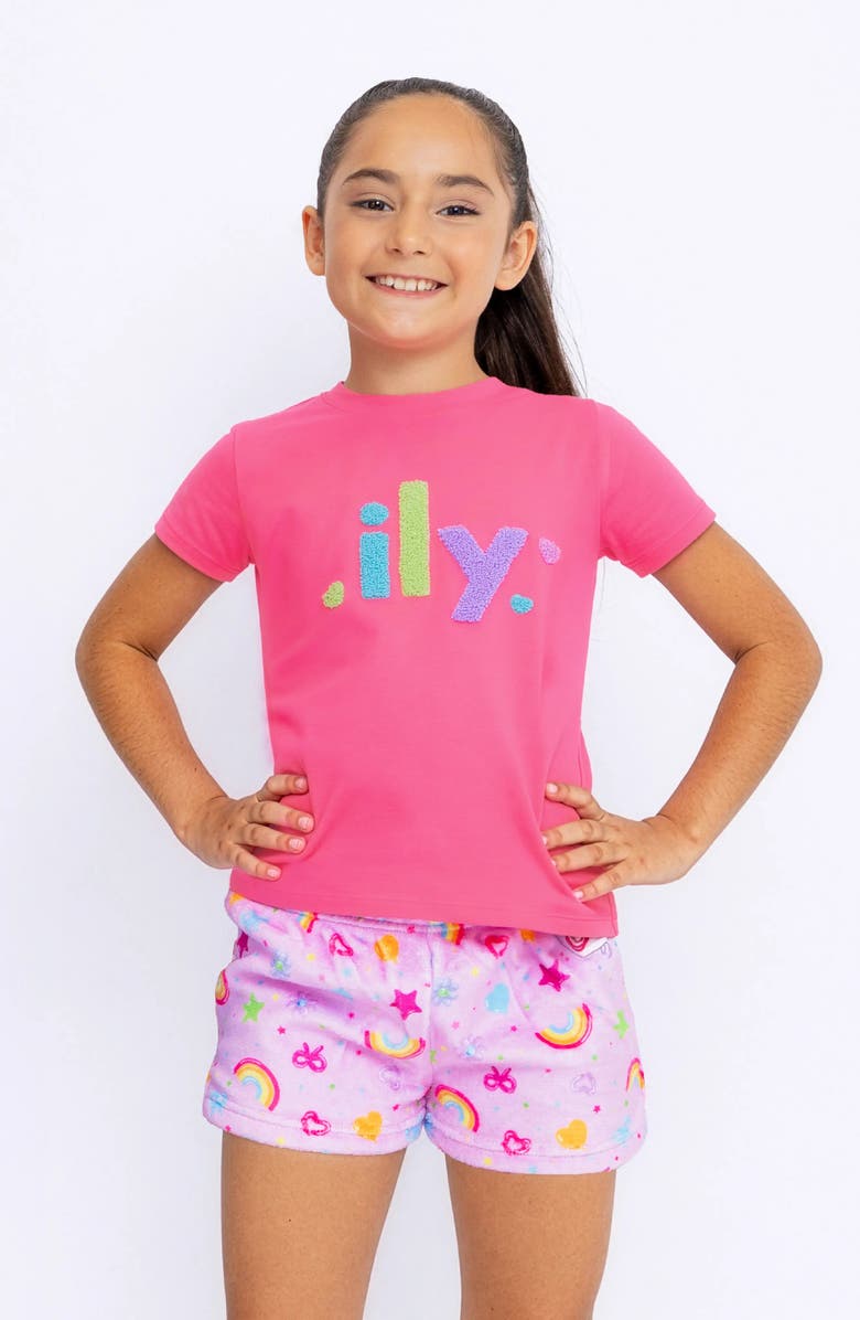 Preppy Goose Plush Balloons Print loungewear Shorts, Alternate, color, Orchid