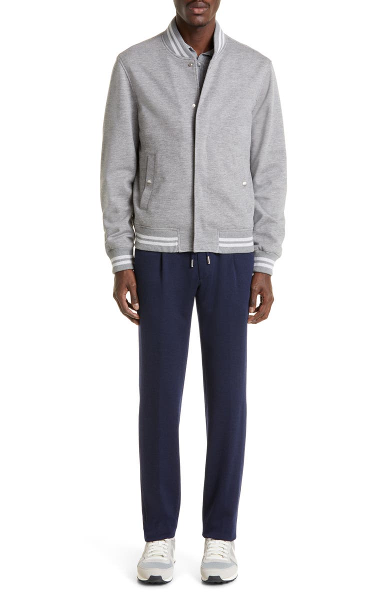 Thom Sweeney Veracity Wool & Cotton Jersey Sweater Jacket, Alternate, color,