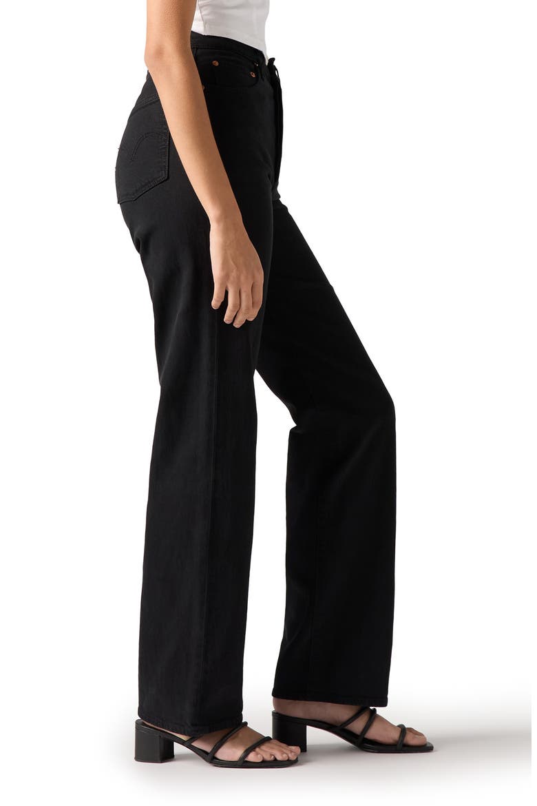 Ribcage High Waist Straight Leg Jeans, Alternate, color, BLACK SPROUT