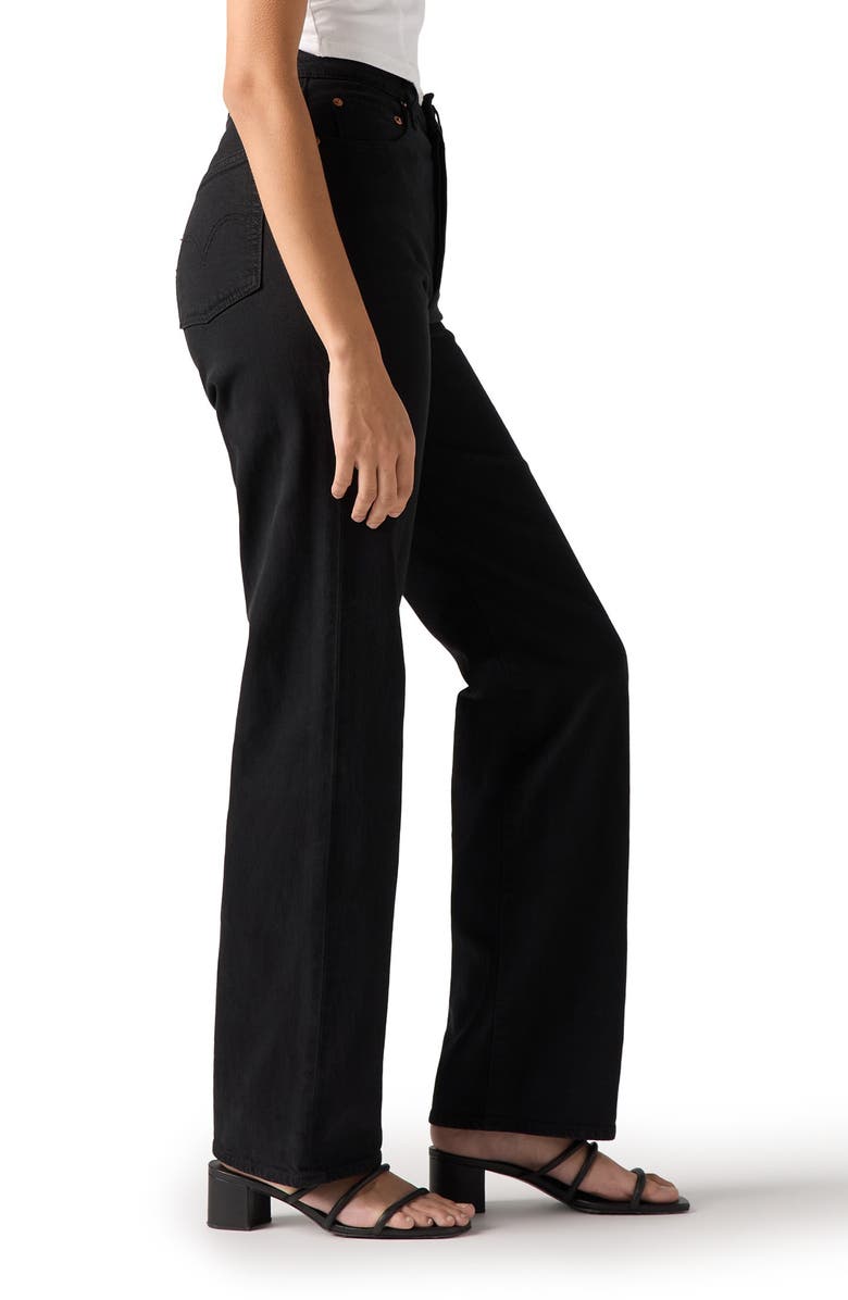 Levi's Ribcage High Waist Straight Leg Jeans, Alternate, color, Black Sprout