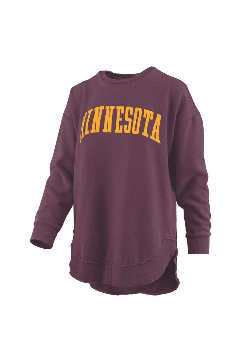 Women's Pressbox  Maroon Minnesota Golden Gophers Melange Poncho Vintage Fleece Long Sleeve Pullover Sweatshirt, Alternate, color, Maroon