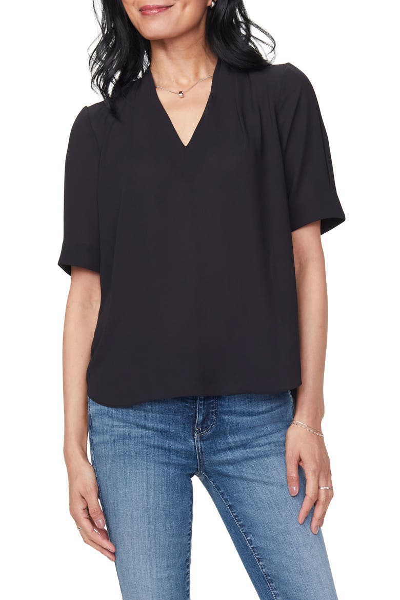 Charming V-Neck Top, Main, color, BLACK