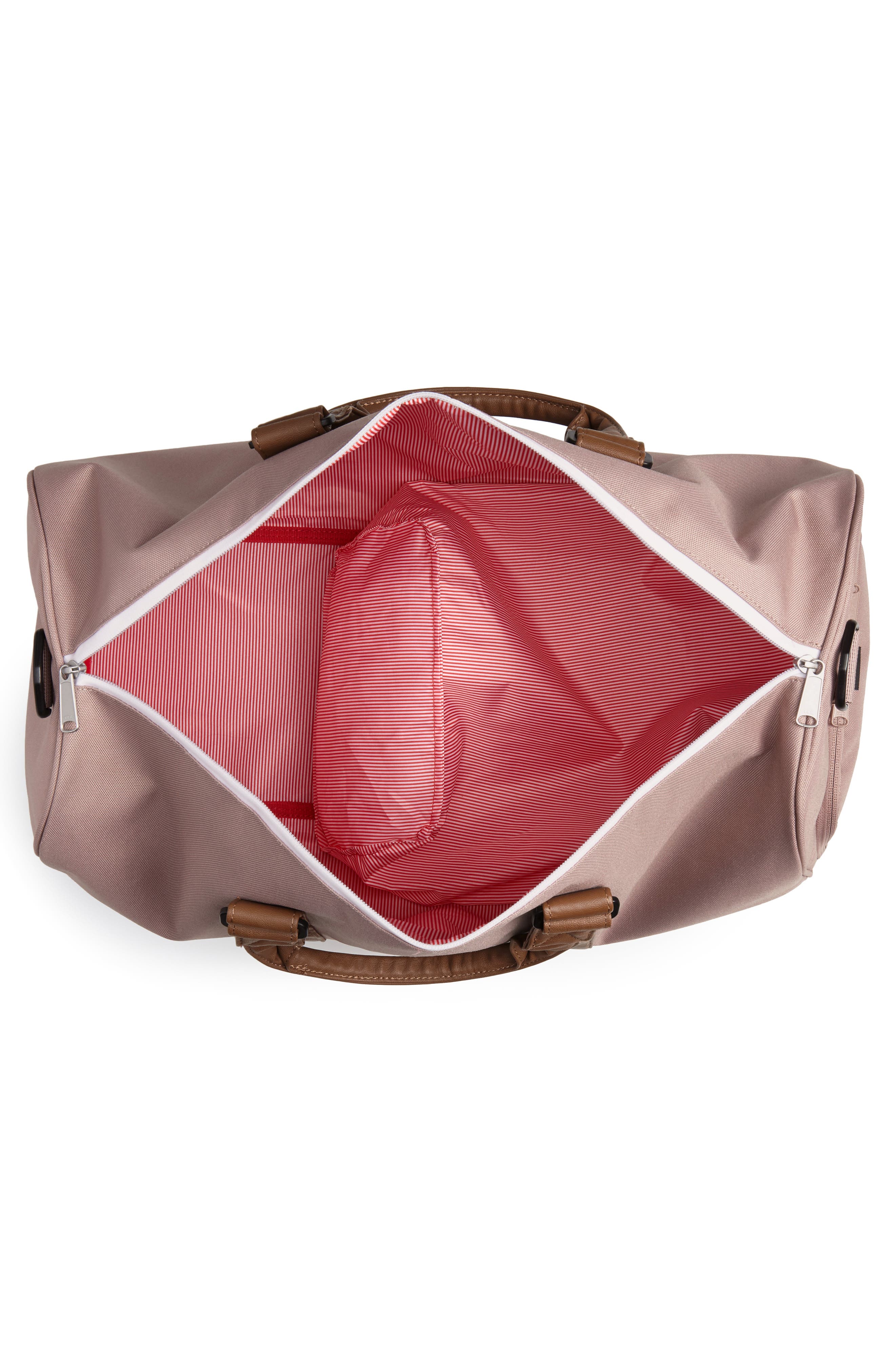 Canvas Duffle Bag, Alternate, color, ASH ROSE/TAN