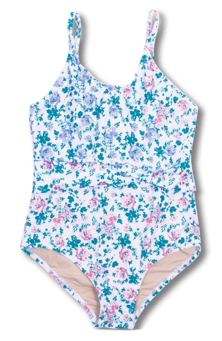 Shade Critters Kids' Floral One-Piece Swimsuit, Main, color, 