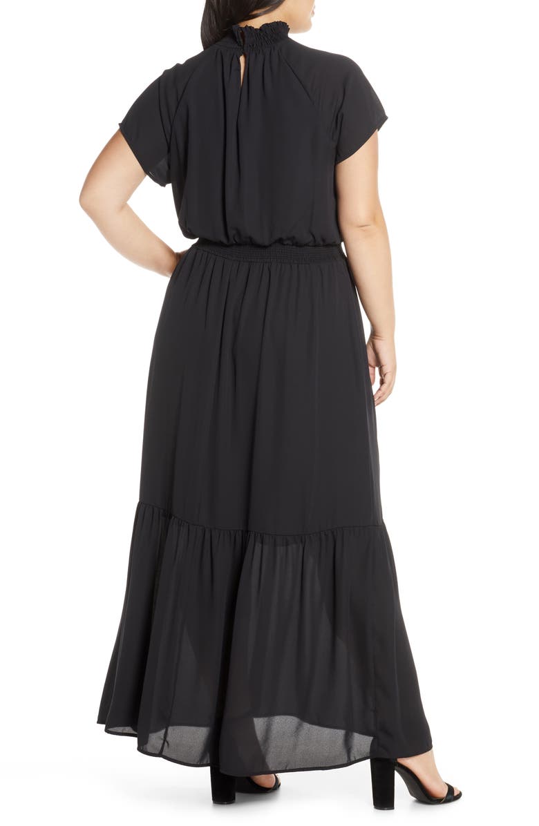 GIBSONLOOK Gibson x City Safari Jaime Shrayber Smock Neck Maxi Dress, Alternate, color, 