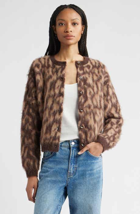 Nordstrom Leopard Crewneck Cardigan
