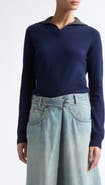 MM6 Maison Margiela Wool & Cotton Blend Half Zip Sweater