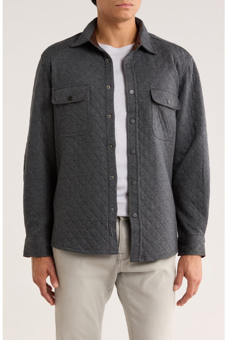 Quilted Shirt Jacket, Main, color, CHARCOAL HEATHER