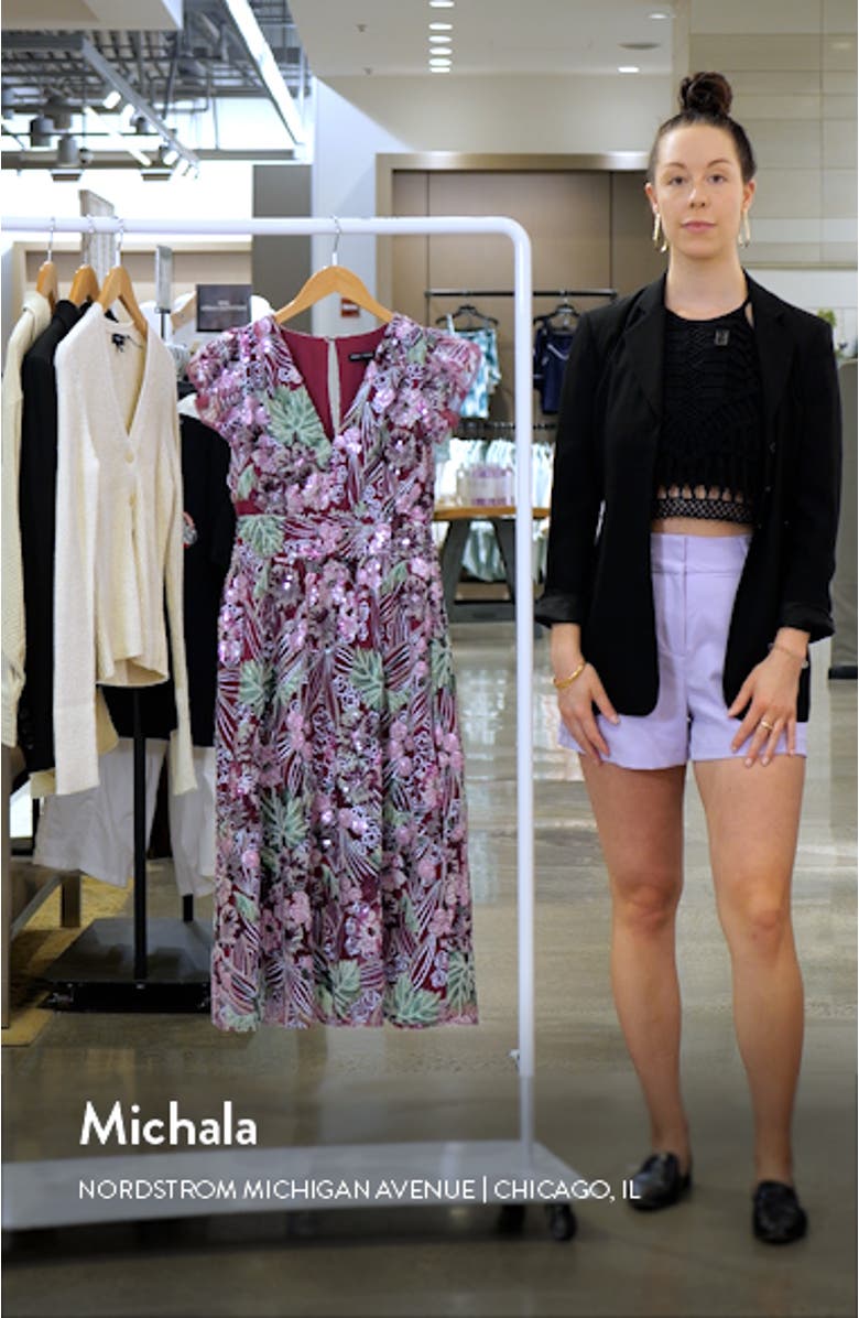 Floral Sequin Midi Dress, sales video thumbnail
