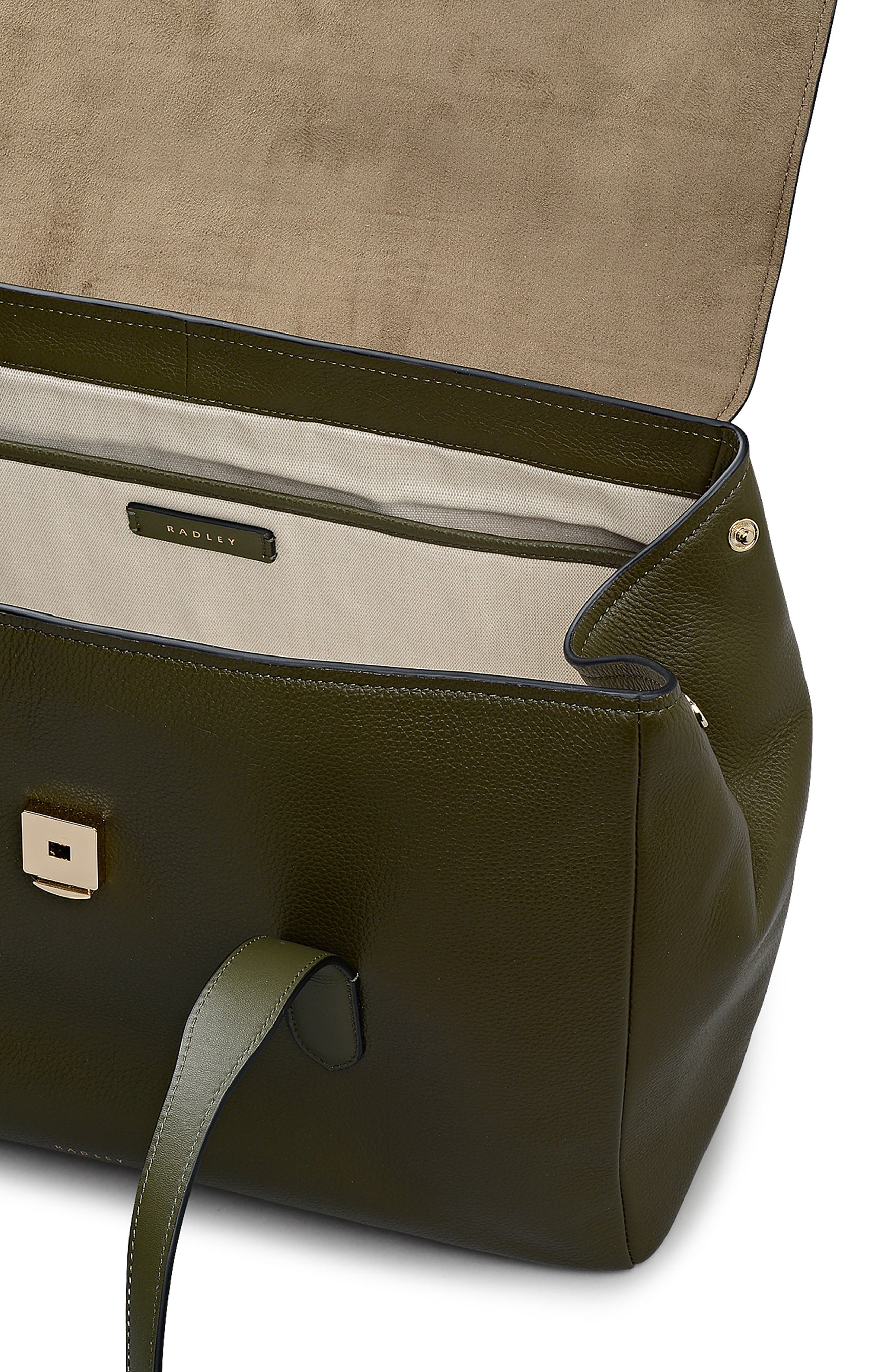Radley Mayfair Lane Large Flapover Satchel Bag, Alternate, color, Pine Needle