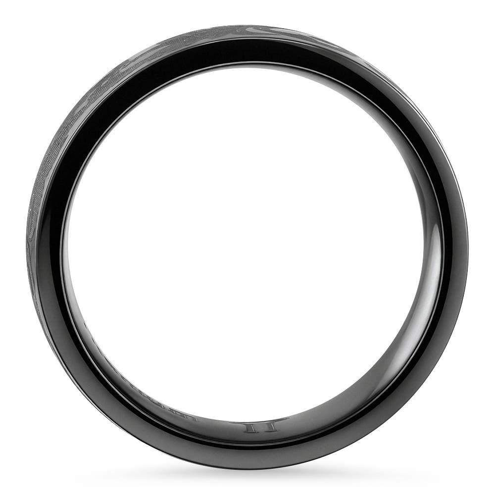 Bliss Diamond Men's Black Barrel Script Titainum Ring 7mm Comfort Fit ...