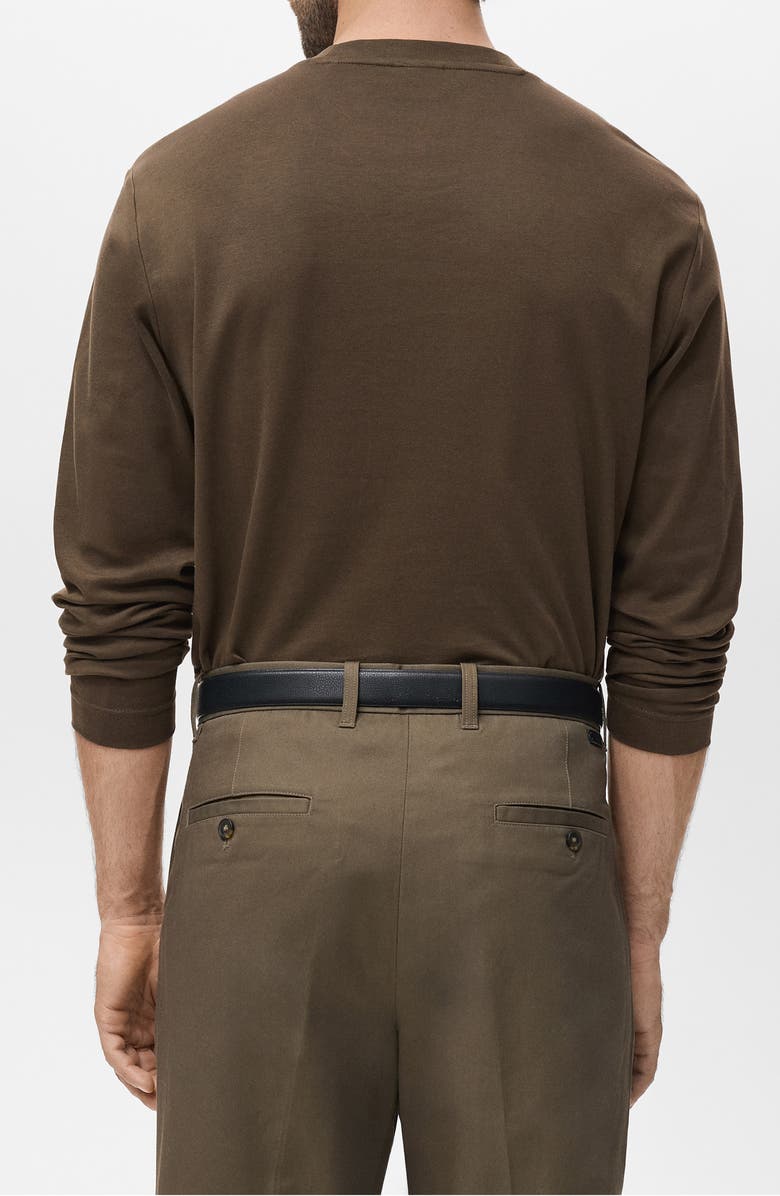 MANGO Regular Fit Long Sleeve T-Shirt, Alternate, color, Olive Green