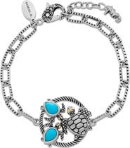 SAMUEL B. Sleeping Beauty Turquoise Turtle Charm Bracelet