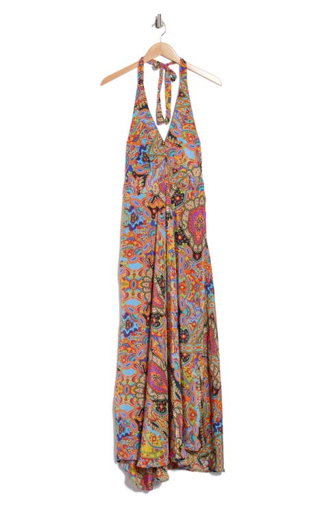 Printed Maxi Halter Dress
