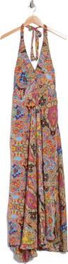 La Fiorentina Printed Maxi Halter Dress