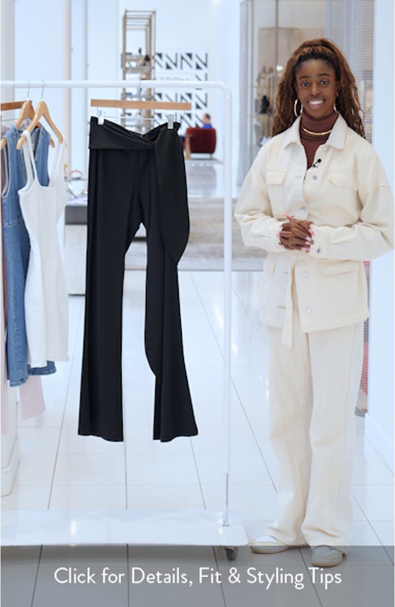 Butterfly Low Rise Tie Waist Flare Pants, sales video thumbnail