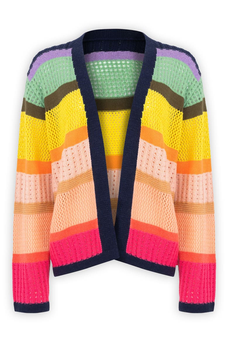 Multicolor Open Knit Cardigan, Main, color, RAINBOW MULTI