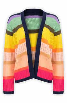 Multicolor Open Knit Cardigan