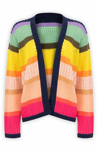 Multicolor Open Knit Cardigan
