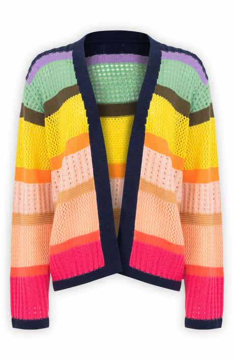 Multicolor Open Knit Cardigan