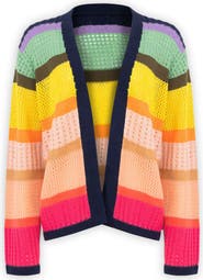 SAACHI Multicolor Open Knit Cardigan