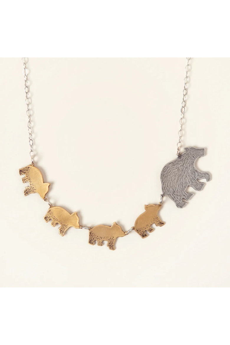 Mama Bear Necklaces by Britta Ambauen, Alternate, color, Four Cubs