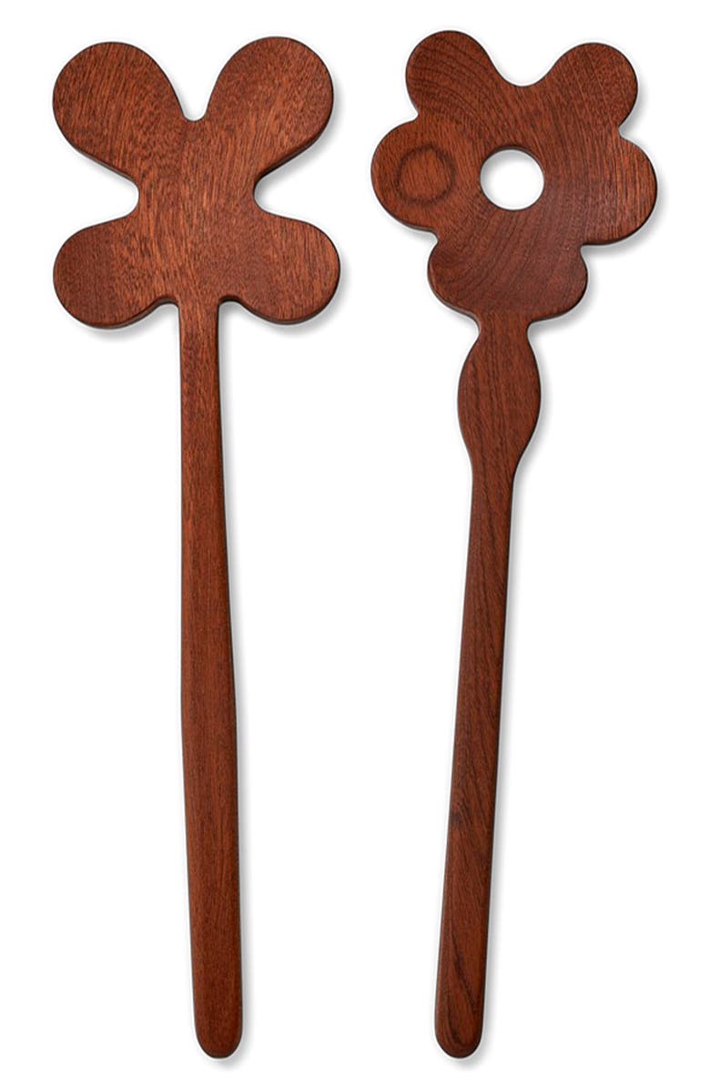 Areaware Serving Friends Flowers Wooden Spoon Set, Main, color, Brown