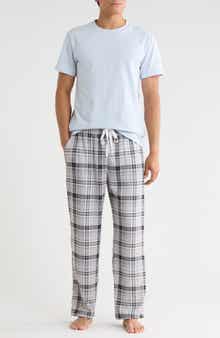 Crewneck T-Shirt & Plaid Pajama Pants Set