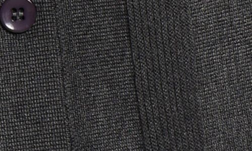 Spring + Mercer Textured Short Sleeve Button-up Sweater In Heather Charcoal