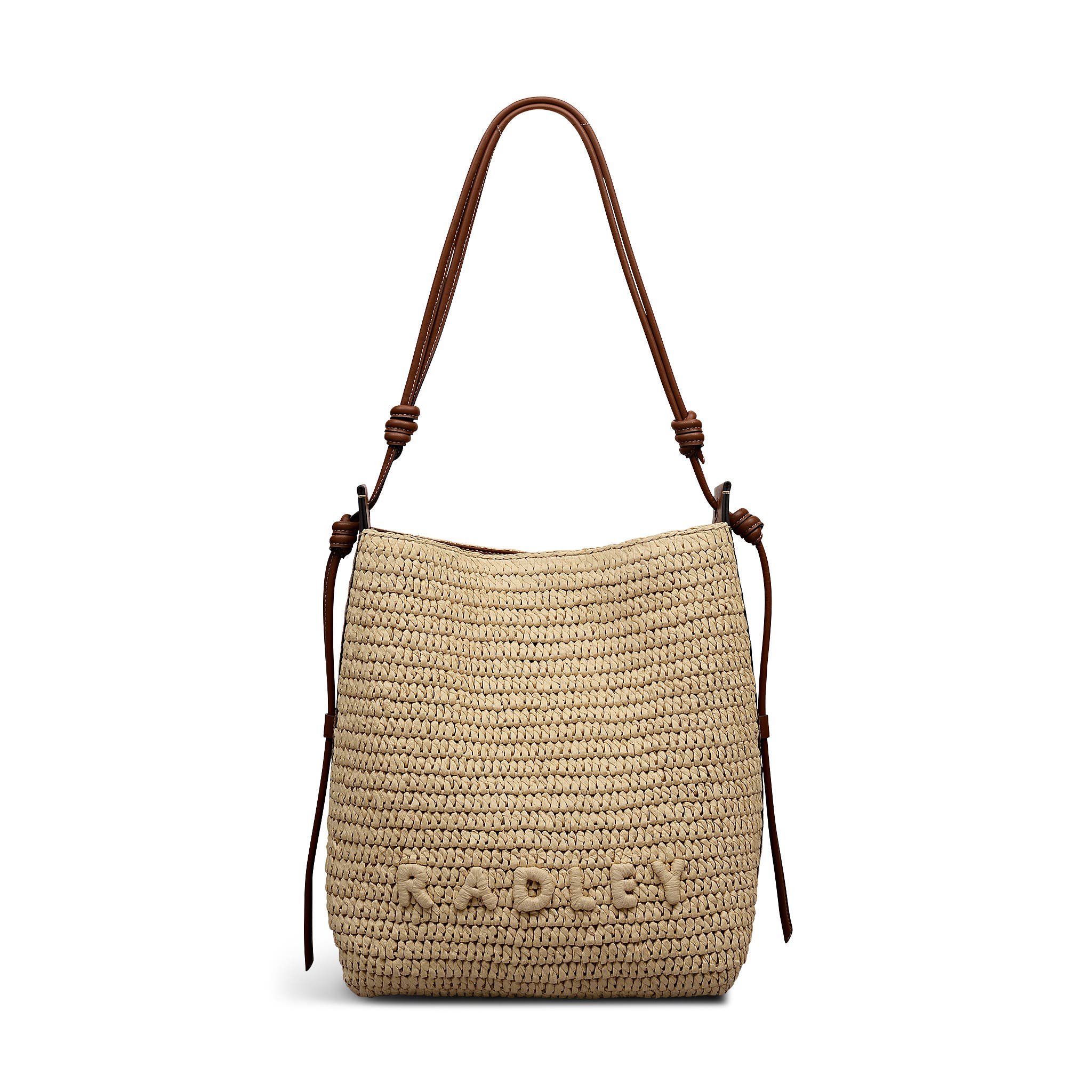 Radley The Camden - Raffia Medium Open Top Shoulder Bag, Main, color, Natural