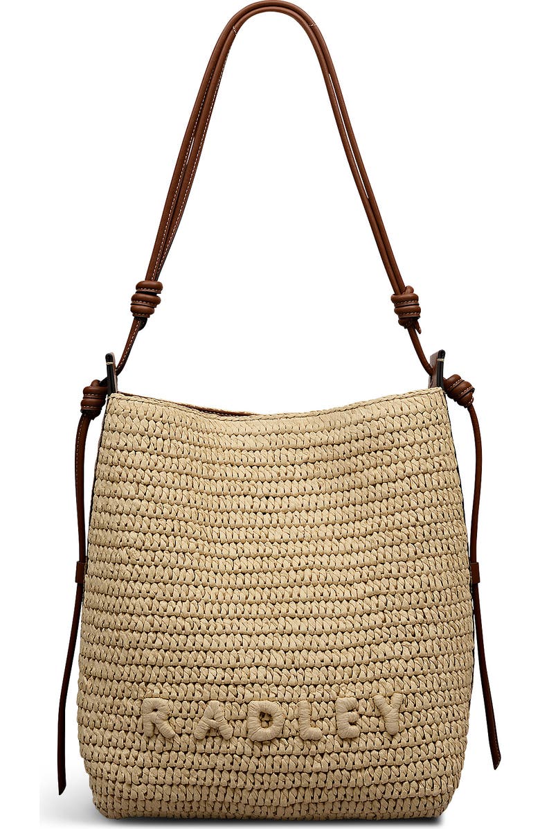 Radley The Camden - Raffia Medium Open Top Shoulder Bag, Main, color, Natural