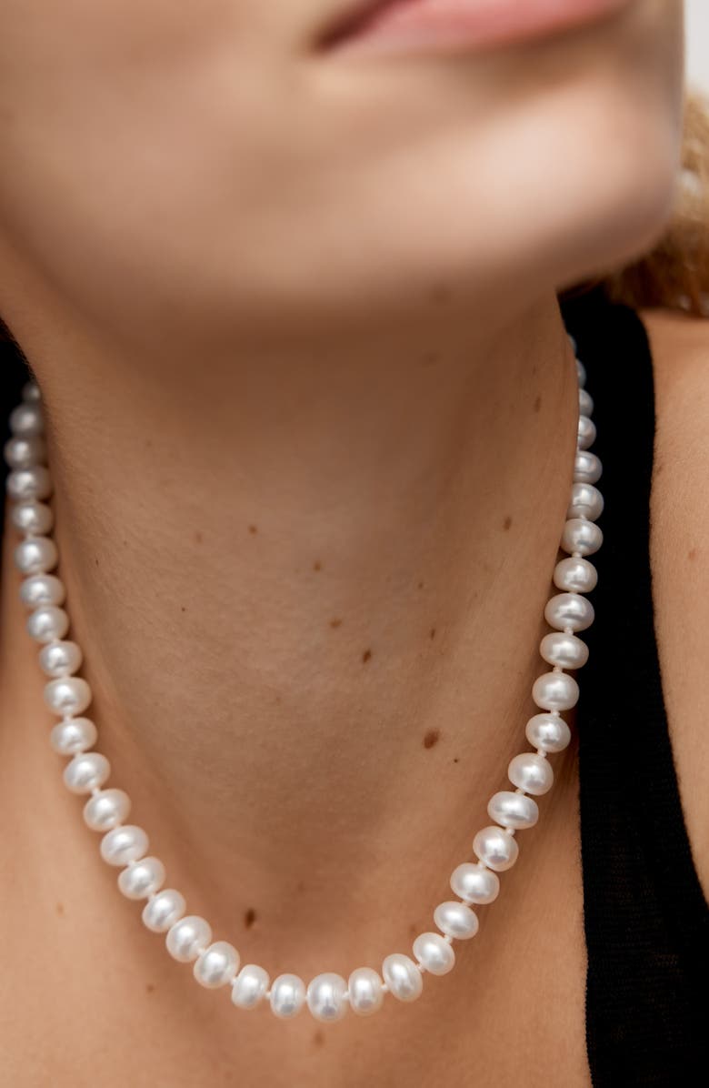 Monica Vinader Nomade Bold Pearl Necklace, Alternate, color, 18K Gold Vermeil / Pearl